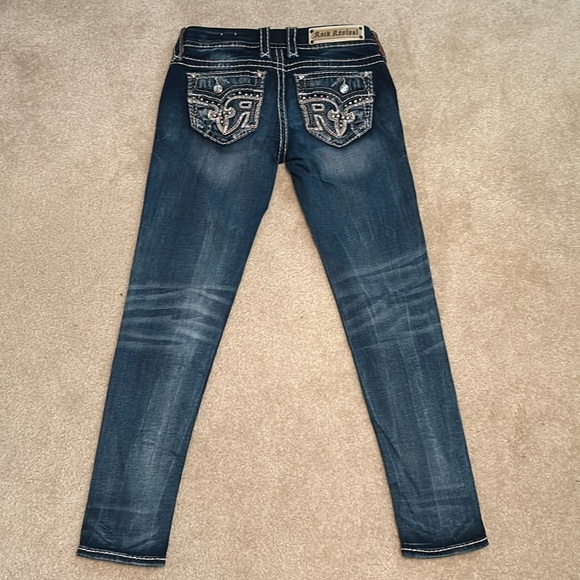 Rock Revival Distressed Jeans Mid Rise.Size 27 Ankle Skinny - Picture 2 of 13